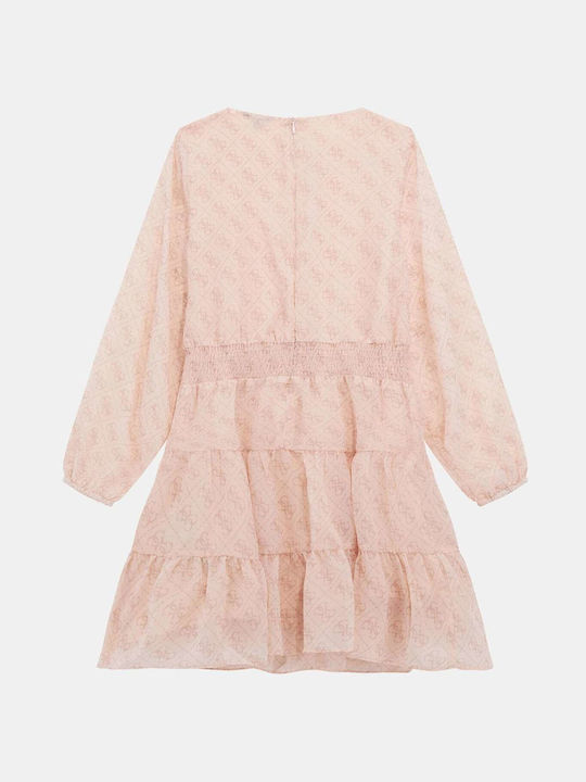 Guess Kids Dress Long Sleeve Pink