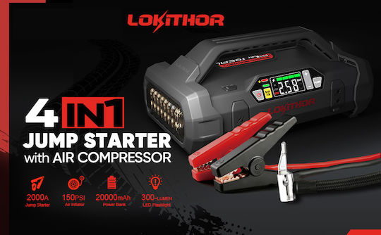 Lokithor JA301 Portable Car Battery Jump Starter 20000mAh with Power Bank / Φακό / USB 12V