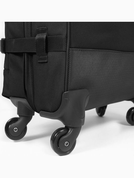 Eastpak Trans4 L Cabin Fabric Suitcase Black Denim with 4 Wheels Height 54cm