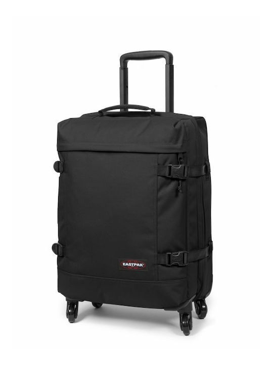 Eastpak Trans4 L Cabin Fabric Suitcase Black Denim with 4 Wheels Height 54cm