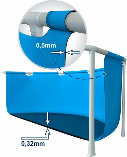 Intex Στρογγυλή Πισίνα PVC 6503lt με Μεταλλικό Σκελετό 366x76εκ. Γαλάζια