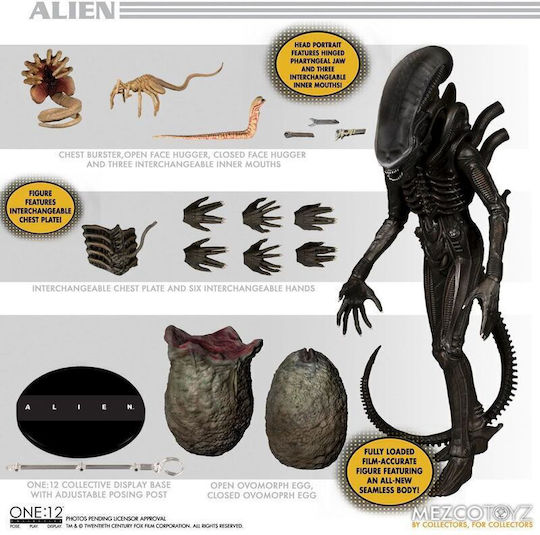 Mezco Toys Alien: Alien Φιγούρα Δράσης ύψους 18εκ. σε Κλίμακα 1:12