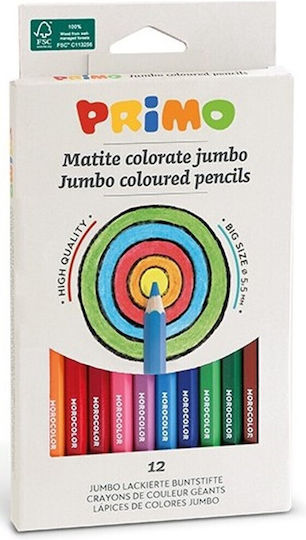 Primo Jumbo Ξυλομπογιές Σετ 12 χρώματα