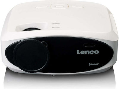 Lenco Projektor Full HD Lampe LED mit integrierten Lautsprechern Weiß