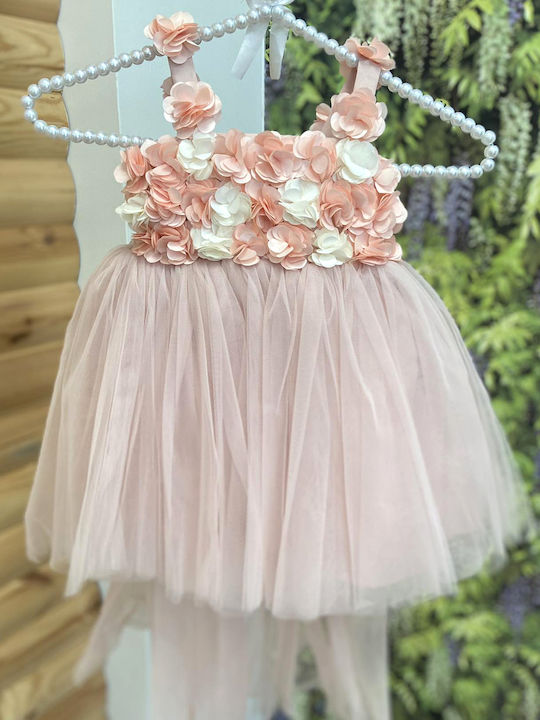 Extan Bebe Kids Dress Tulle Sleeveless Pink