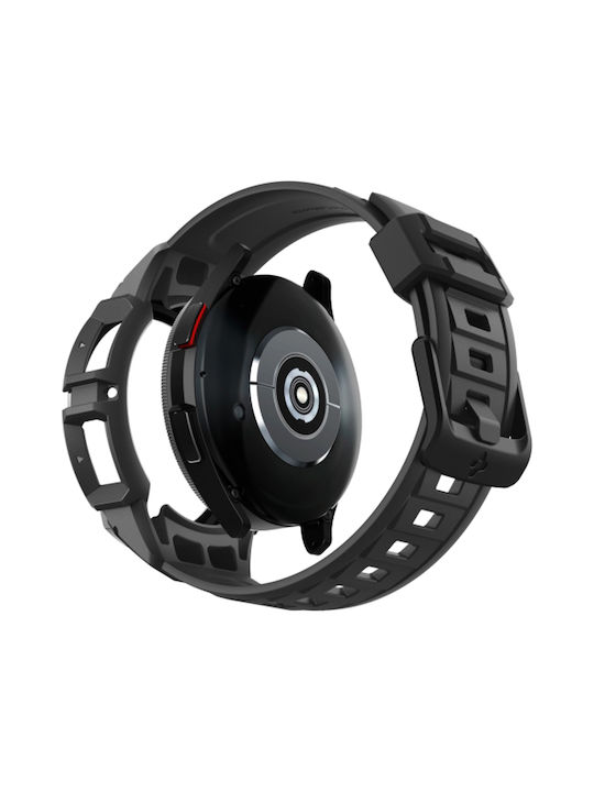 Spigen Rugged Armor Pro Silicone Case in Black color for Galaxy Watch6 Classic 47mm