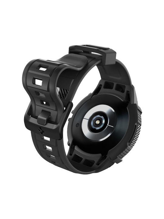 Spigen Rugged Armor Pro Silicone Case in Black color for Galaxy Watch6 Classic 47mm