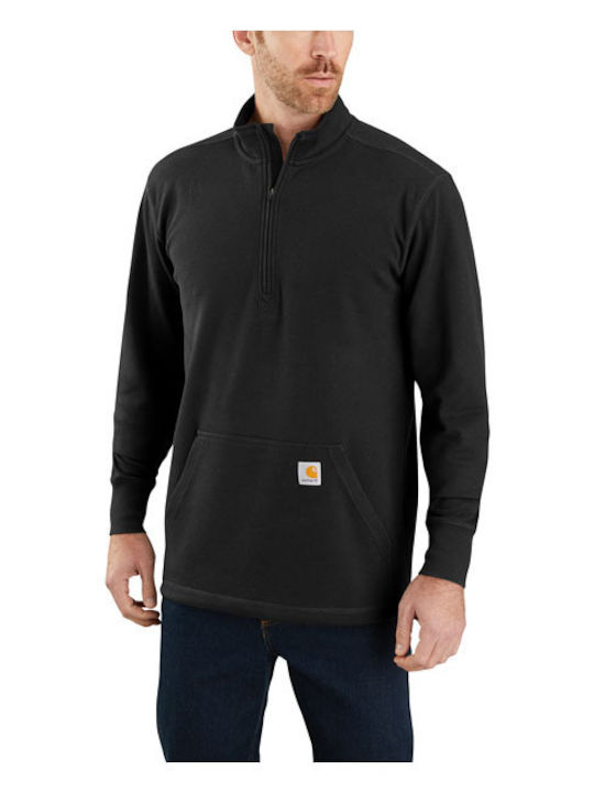 Carhartt Herren Langarm-Pullover Ausschnitt mit Reißverschluss Schwarz