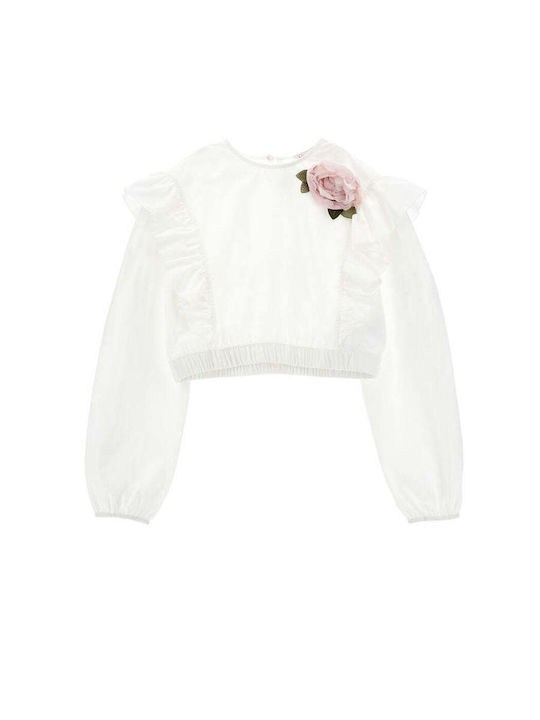 Kinderbluse Langarm Ecru