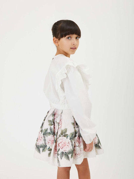 Kinderbluse Langarm Ecru