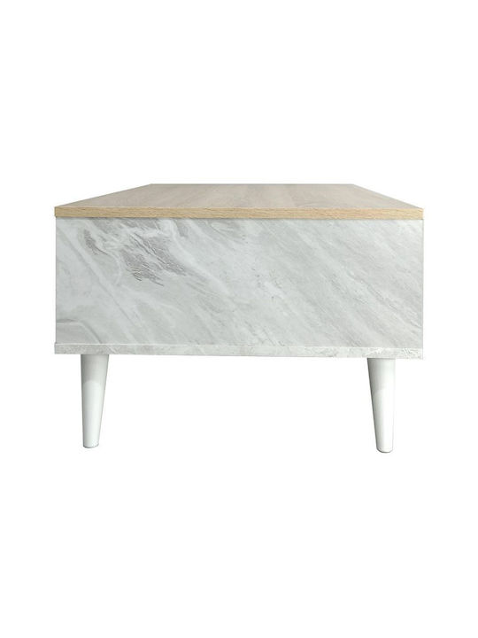 Rectangular Central Coffee Table Moses Wooden Beige 90x54x37.5 cm