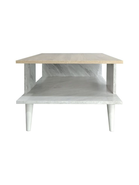 Rectangular Central Coffee Table Moses Wooden Beige 90x54x37.5 cm
