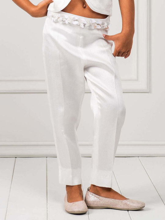 Kids Clothing Set with Pants and Summer Coat 2 Pieces White