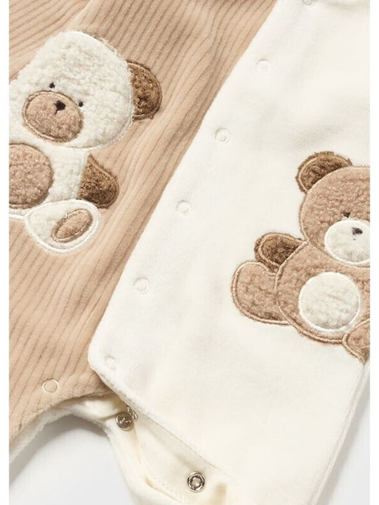 Mayoral Set Baby Strampler Langärmliges Samt Beige