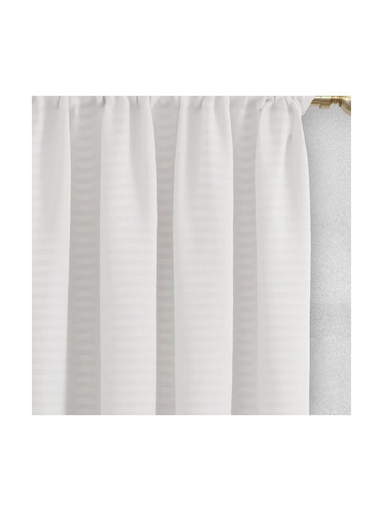 Lino Home Curtain with Pencil Pleat Emb Basko White 150x240cm