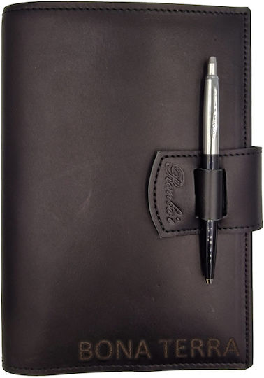 ByLeather Notizbuch 150 Blätter mit Stifthalter Schwarz