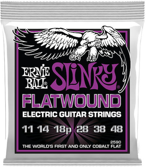 Ernie Ball Flatwound 2590 Σετ Χορδών Cobalt Ηλεκτρικής Κιθάρας 11 - 48"
