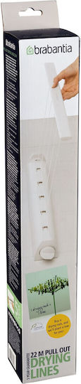Brabantia Clothes Drying Rack Wall Metallic with Hanging Length 22m