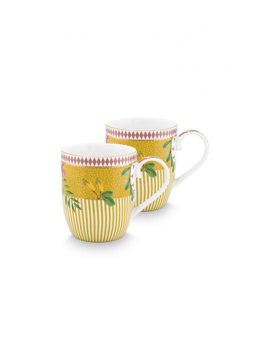 PiP Studio La Majorelle Porcelain Cup Yellow 145ml 2pcs