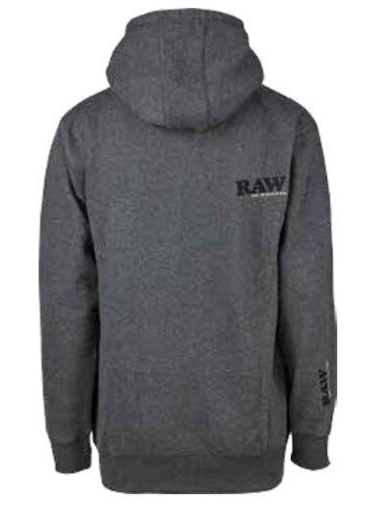 Raw Men's Sweatshirt Jacket with Hood Gray