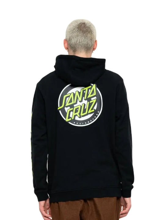 Santa Cruz Men's Sweatshirt with Hood and Pockets Black