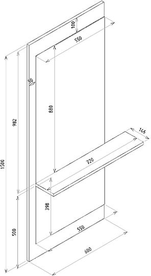 Megapap Като Огледало за Стена Пълноразмерно с Бял Дърво Рамка 150x60см 1бр