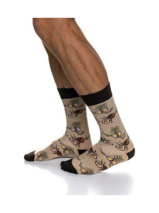 Inizio Men's Patterned Socks Beige