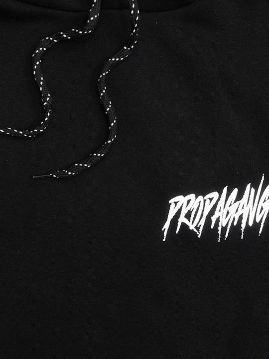 Propaganda Men's Sweatshirt with Hood and Pockets Black