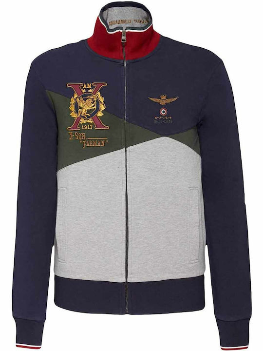 Aeronautica Militare Herren Sweatshirt Jacke mit Taschen Mehrfarbig