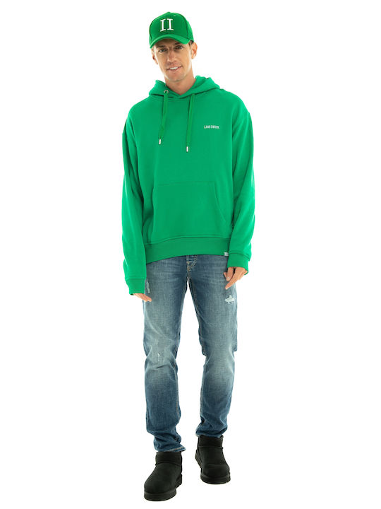 Les Deux Herren Sweatshirt mit Kapuze und Taschen Grün