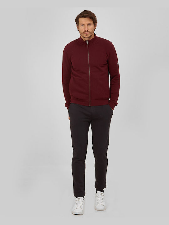 Markup Men's Hooded Cardigan Burgundy