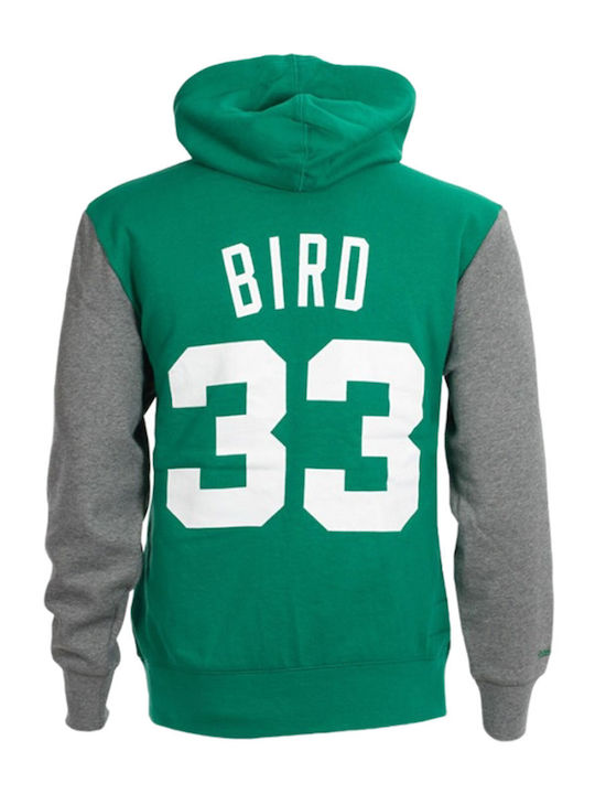 Mitchell & Ness Hanorac pentru bărbați cu glugă și buzunare Verde