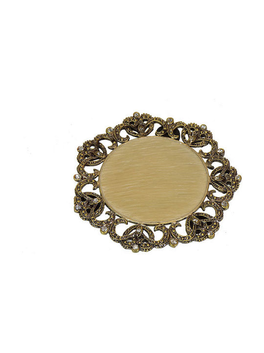 Karvounis Round Metallic Gold Coasters with Stand 6pcs Karvounis Round Metallic Gold Coasters with Stand 6pcs