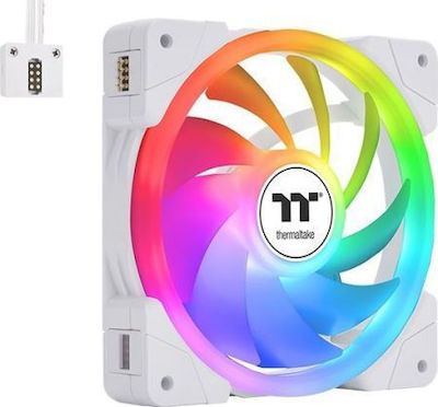 Thermaltake Swafan Ex12 TT Premium Edition Case Fan 120mm με RGB Φωτισμό και Σύνδεση 3-Pin / 4-Pin PWM 3τμχ Λευκό