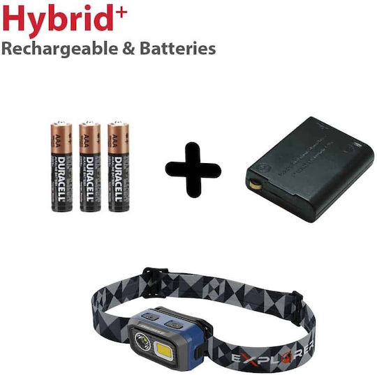 AlpinPro Pro Επαναφορτιζόμενος Φακός Κεφαλής LED IP54 Διπλής Λειτουργίας με Μέγιστη Φωτεινότητα 500lm