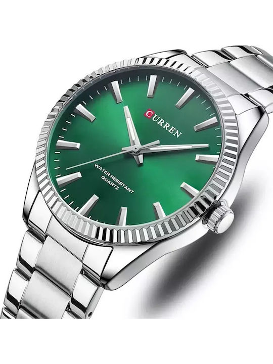 Curren Ανδρικό Ρολόι 44mm Μπαταρίας με Πράσινο Μεταλλικό Μπρασελέ