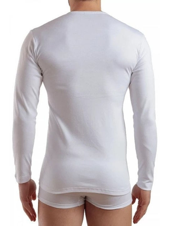 Enrico Coveri Men's Long Sleeve Undershirt White