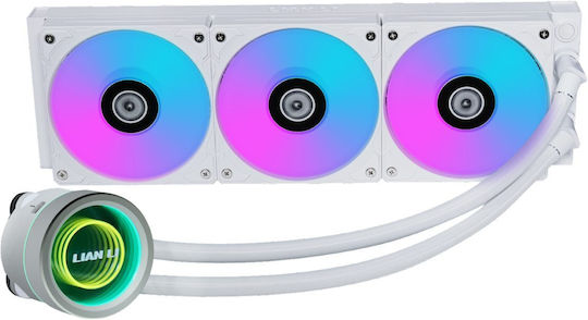 Lian Li Galahad II Trinity 360 Охлаждане AIO CPU с 3 Вентилатора 120mm и ARGB Осветление Бял