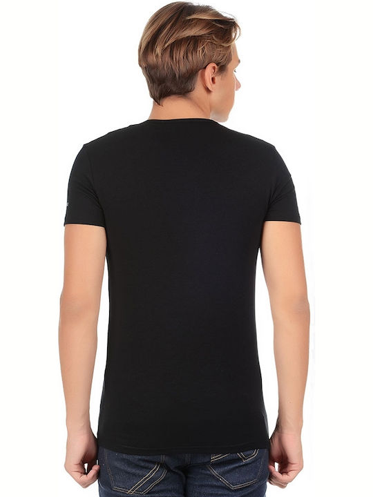 Enrico Coveri Men's Undershirt Short-sleeved in Black Color