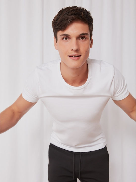Men's Short Sleeve Undershirt White