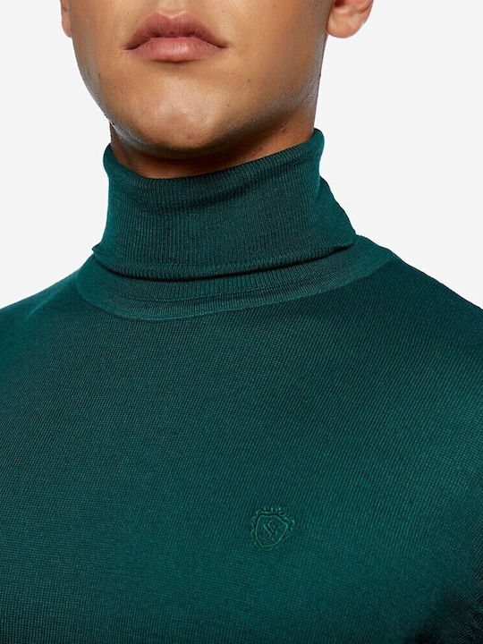 Brokers Jeans Men's Long Sleeve Sweater Turtleneck Green