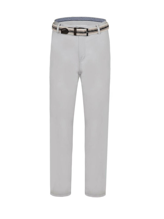 Pantaloni Chino cu Croială Normală Alb