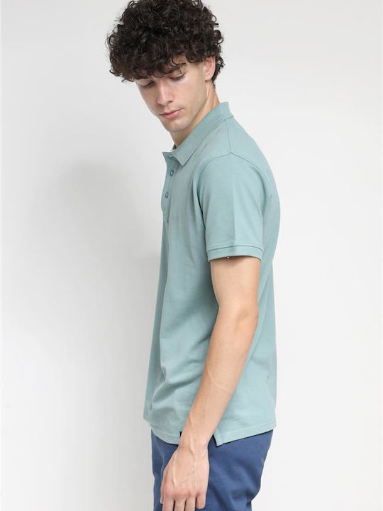 Van Hipster Men's Short Sleeve Blouse Polo Petrol Blue