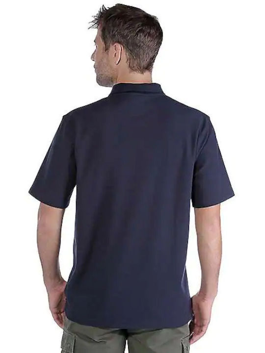 Carhartt K570 Men's Short Sleeve Blouse Polo Navy Blue