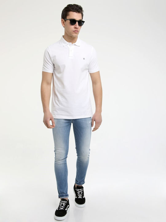 Yolofashion Men's Short Sleeve Blouse Polo White