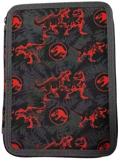 Must Team Jurassic T-Rex Roarrr Pencil Case Full with 2 Compartments Black