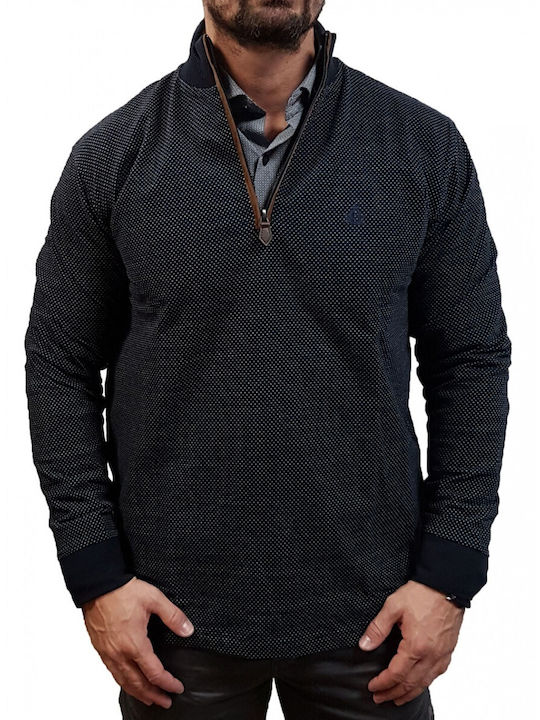 Visconti Men's Long Sleeve Sweater with Zipper Blue