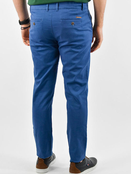 Leonardo Uomo Men's Trousers Chino in Slim Fit Blue