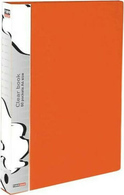 Typotrust Clipboard Flexible with 40 plastic sleeves Slides for Paper A4 Orange 1pcs