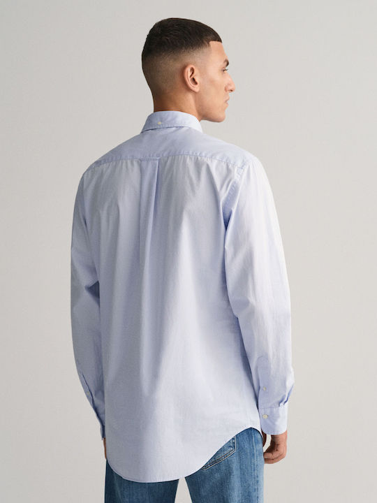 Gant Men's Shirt Long Sleeve Cotton Light Blue